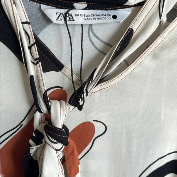 Zara multicolor abstract print oversized maxi dress size XS - Picture 4 of 4